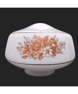 Victorian Style Ceiling Light Fixture Cover Floral On White With Stripe - $24.97