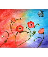 ART PRINT-8x 10 -Vibrant Poppies-matte Archival -Bright and happy colors... - $19.00