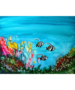 Original painting Under Water Magic II acrylic on yupo paper  must see f... - $199.00