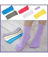 Womens Sporty Stretch Five Finger Toe Socks For Breathable Cotton Comfort - £8.89 GBP