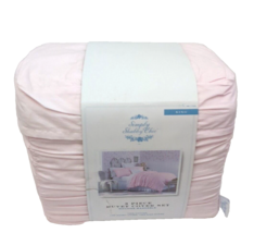 Simply Shabby Chic Duvet Cover Set Pink Ruched King - New - £153.08 GBP