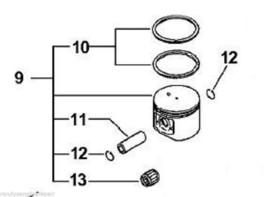 piston assembly echo chainsaw cs-670 csg-680 qv-670 - £75.14 GBP