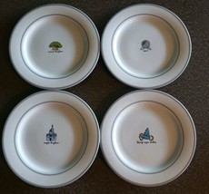 Set of 4 Collectible ~ Retired ~ Walt Disney World ~ 8&quot; Round Plates ~ Boxed - £59.71 GBP