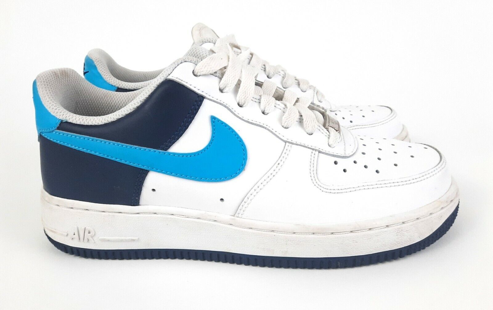 Nike Air Force 1 AF-1 Youth Kids Shoes White Blue Pop 6Y Low 314192-135 2011 - £37.44 GBP