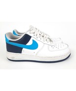 Nike Air Force 1 AF-1 Youth Kids Shoes White Blue Pop 6Y Low 314192-135 ... - £30.30 GBP