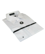 Mens Milani dress shirt cotton Blend easy wash long sleeves white French... - £18.26 GBP+
