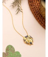 KICKY &amp; PERKY 925 Sterling Silver Gold Plated Majesty Lion Pendant Women... - $78.48