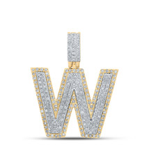 10kt Two-tone Gold Mens Round Diamond W Initial Letter Pendant 3/4 Cttw - £638.68 GBP