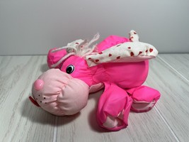 Toy-o-Rama small vintage pink nylon puppy dog Valentine&#39;s Day hearts - £7.90 GBP