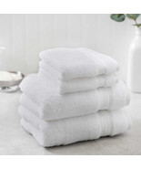 Charisma Soft  Hygro Cotton Four piece Bath Towel Set Color White - £44.98 GBP