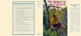 Edgar Rice Burroughs THE RETURN OF TARZAN facsimile dust jacket for the A. L. BU - £17.54 GBP