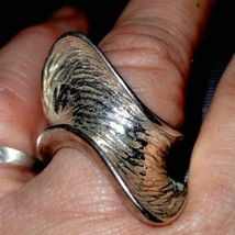 Gorgeous vintage abstract sterling silver thick ring size 7 - £149.56 GBP