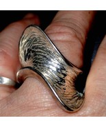 Gorgeous vintage abstract sterling silver thick ring size 7 - €162,49 EUR