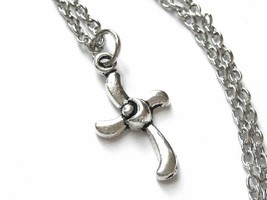 Decorative Feminine Cross Charm Necklace with Pretty Cross Charm - $20.50