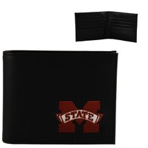 Mississippi State Bulldogs Licensed Ncaa Mens Black Leather Bifold Wallet - £15.01 GBP