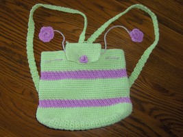 Hand &amp; Heart Crochet Backpack Little Girls Purse Tote Bag - £16.02 GBP