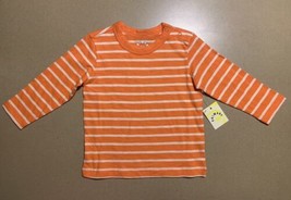 NEW Primary Baby Infant Stripe Tee Shirt T Shirt Clementine Orange 6-12M... - $11.99