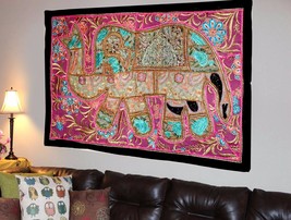 Indian Vintage Cotton Wall Tapestry Ethnic Elephant Hanging Decor Hippie X22 - £19.18 GBP