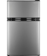 Insignia- 3.0 Cu. Ft. Mini Fridge with Top Freezer - Stainless steel - £236.93 GBP