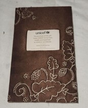 Unicef Embroidered Cover Notebook Journal Brown Cloth Floral - £15.81 GBP