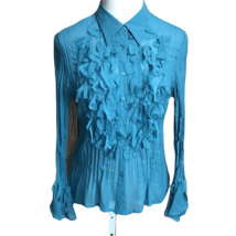 Bay Studio Classy Button Up Collared Shirt ~Sz L ~ Long Sleeve ~ Blue - £17.66 GBP