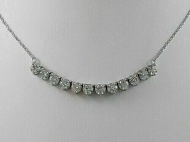2 Ct Round Cut Simulated Diamond Tennis Women's Necklace 14K White Gold Plated - £115.39 GBP