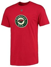 Minnesota Wild NHL Reebok Red Primary Logo T-shirt Adult Men&#39;s Tee - £11.18 GBP