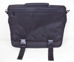 Black Polyester Messenger Bag Briefcase, Expandable Bottom Gusset ~ #HS016 - £11.57 GBP