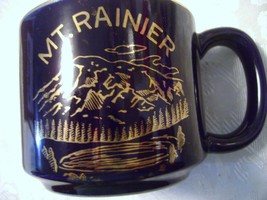 MT. Rainier Cobalt Mug with Gold Rim &amp; Trim by Smith Western - £9.59 GBP