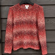 Vtg Talbots Alpaca Mohair Wool Blend Sweater Crew Neck Ombre Stripes  Si... - $31.68