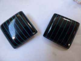 Bluette France Black Color Green Stripe  shoe buckle clips - £32.69 GBP