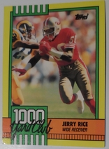 San Francisco 49ers Jerry Rice 1990 Topps NFL Football Card  1000 yd Club VG+ - £6.22 GBP