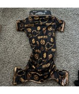 Snoop Doggie Doggs Deluxe Dog Pet PJ Jammies Black Gold Off The Chain Si... - $21.49