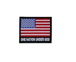 One Nation Under God American Flag 3&quot; x 2-1/2&quot; iron on patch (6572) (F4) - £4.93 GBP