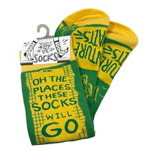 Green &amp; Yellow Cotton Blend Adventure Awaits Socks NEW - $179.34 MXN
