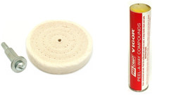 3&quot; Cotton Buffing Wheel, Mandrel &amp; Yellow Rouge 6oz Polishing Compound - $16.73