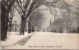 Manchester Vermont Main Street in Winter Beautiful Snow Scene 1909 Postcard Z29 - £6.28 GBP