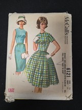 Mccalls Sewing Pattern #6121 Dress Size 10 Bust 31 1950s Vintage Cut - $9.95