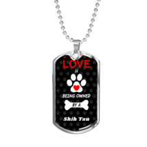 Shih Tzu Love Is Stainless Steel or 18k Gold Dog Tag 24&quot; Chain - £37.32 GBP+
