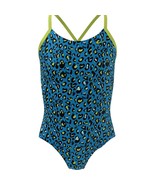Nike Girls Crossback One Piece Swimsuit Cheetah Blue ( XL ) - £69.88 GBP