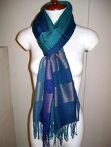 Elegant weaved shawl, mix Babyalpaca wool and Silk - £70.00 GBP