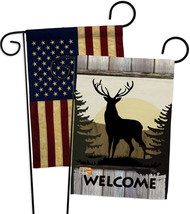 Welcome Deer - Impressions Decorative USA Vintage - Applique Garden Flags Pack - - £24.37 GBP