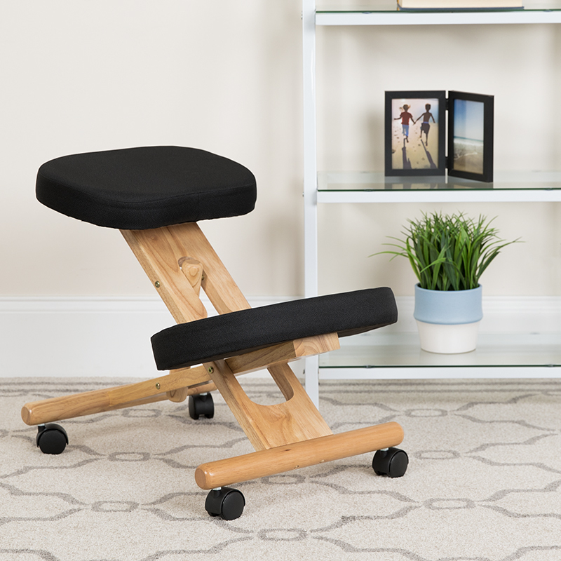 Black Mobile Kneeler Chair WL-SB-210-GG