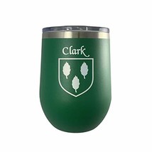 Clark Irish Coat of Arms Stemless Wine Travel Tumbler - £22.31 GBP