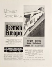 1936 Print Ad Hamburg-American Line North German Floyd Bremen Europa Ship - £16.32 GBP