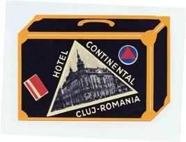 Hotel Continental Luggage Label Cluj Romania - $9.90