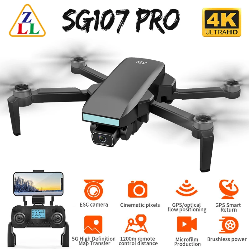 Zll SG107 Pro Gps Drone 4K Profissional Esc Hd Camera Fpv Drones Optical Flow - £56.37 GBP+