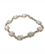 Silver Toned Beaded Hook Clasp 7-1/2&quot; Bracelet EUC - $8.86