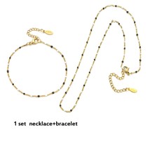 ZMZY Sets Slim Simple Stainless Steel Chain Bracelets Necklaces for Women Golden - £16.27 GBP