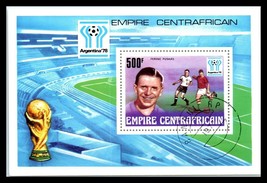 1977 Central Africa Rep Souvenir Sheet-Football World Cup, Argentina 1978 A1 - £2.22 GBP